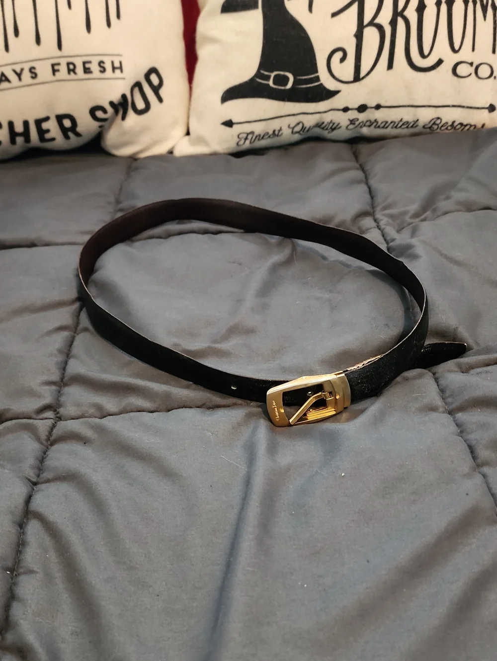 Authentic Christian Dior Skinny Leather Belt Size Small